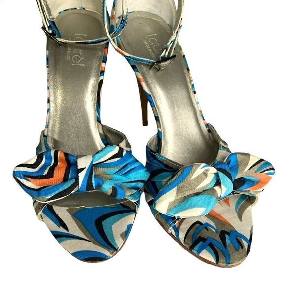 Escada Laurél Ankle Strap Bow Heels Summer - Picture 6 of 13
